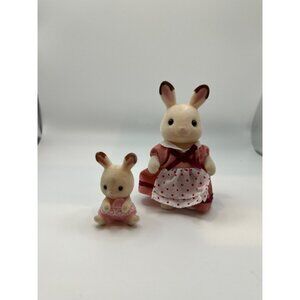 Calico Critters‎ White Bunnies Hopscotch Rabbit Mother & Baby Figures